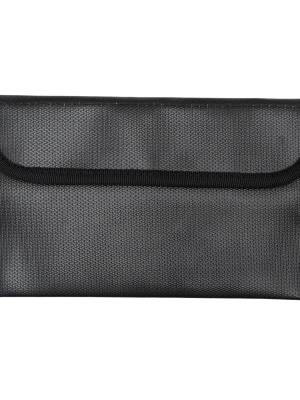 Bolsa Ignífuga Negra con Cierre de Velcro y Cremallera Interna